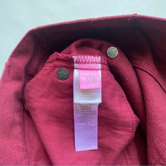 Paul Smith Jeans 100% Cotton Button Fly Burgundy Oxblood Size 32R - Picture 6 of 10